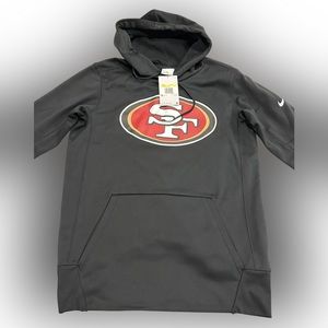San Francisco 49ers Black Logo Dri-Fit Hoodie by Nike NWT